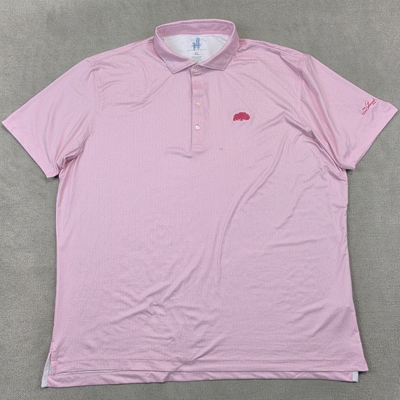 johnnie-O The Legends Club Mens XL Pink Micro Dot Featherweight Golf Polo Tree — photo 2